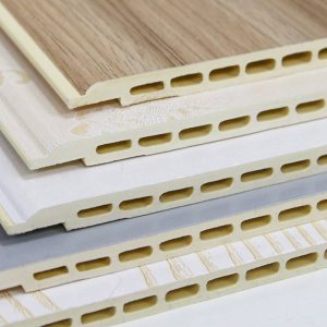 #05 Home Decorative Flat Connection Indoor Decoration Wooden WPC Wall Panel Waterproof Manufacture WPC PVC Wall Panel